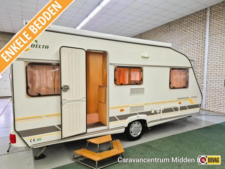 Delta Summerliner 4700 EB Aparte Bedden Mover Thule, Caravans en Kamperen, Caravans, Bedrijf, tot en met 4, 1000 - 1250 kg, Standaardzit