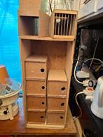 Te koop vervoerskist met 9 kistjes, Ophalen, Gebruikt, Hout, Vogelkooi
