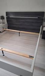 Tweepersoons antraciet/wit bedombouw, Ophalen, Gebruikt, Tweepersoons, Grijs