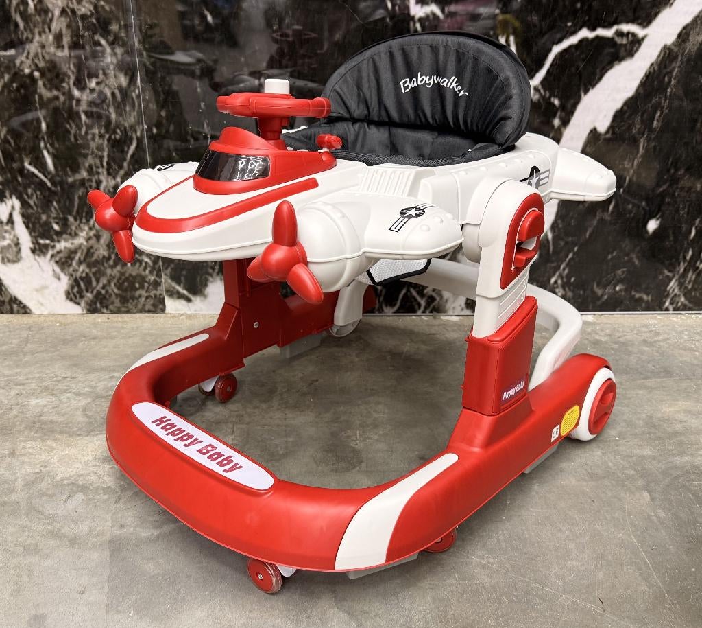 Baby looopstoel met geluidjes en stuur in kleur rood & groen, Ophalen of Verzenden, Nieuw, Overige typen, Met wieltjes