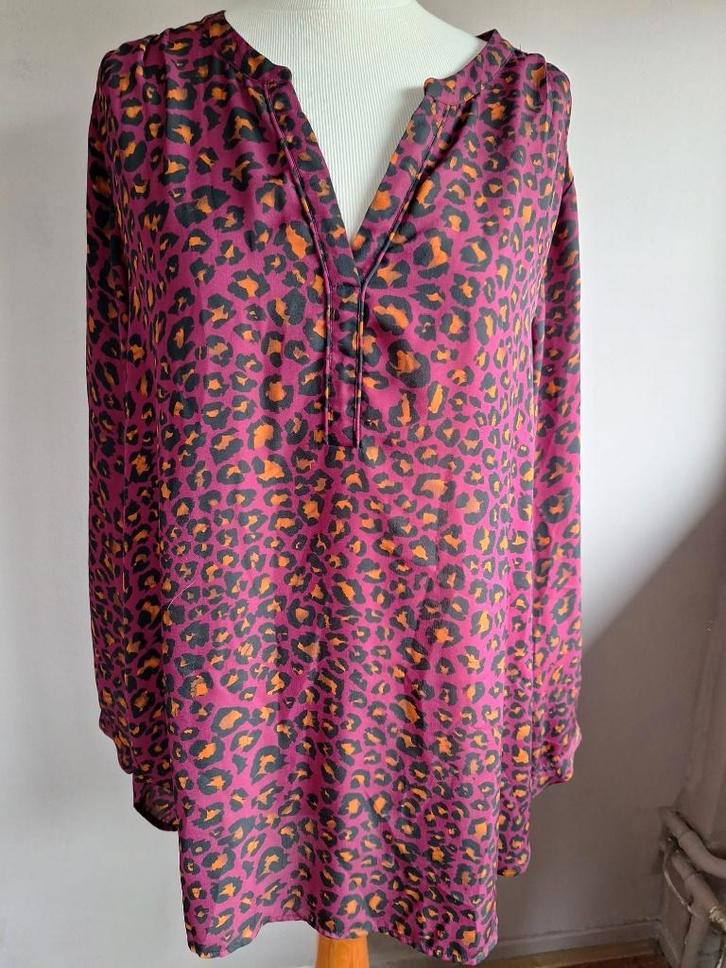 Nieuwe paarse stretch top print van Miss Etam, maat 50, Kleding | Dames, Tops, Nieuw, Maat 46/48 (XL) of groter, Paars, Lange mouw