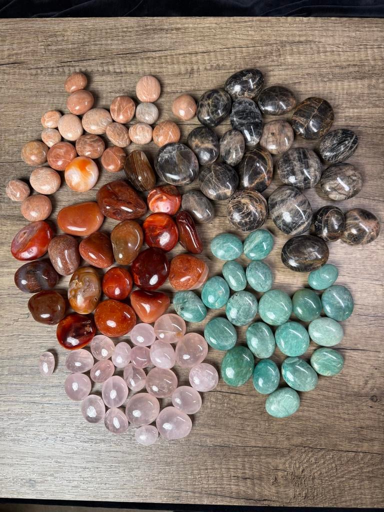 Partij handstenen 100 stuks, Sieraden, Tassen en Uiterlijk, Edelstenen, Gebruikt, Gempop, Lange zelke 50 Vlissingen, Ophalen of Verzenden