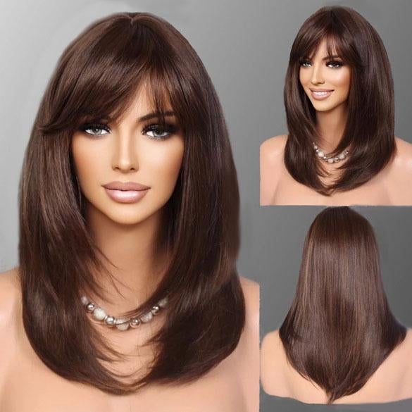 Pruik schouderlengte steil haar model Lollipop kleur P4-27-3, Verzenden, Nieuw, Pruik of Haarverlenging