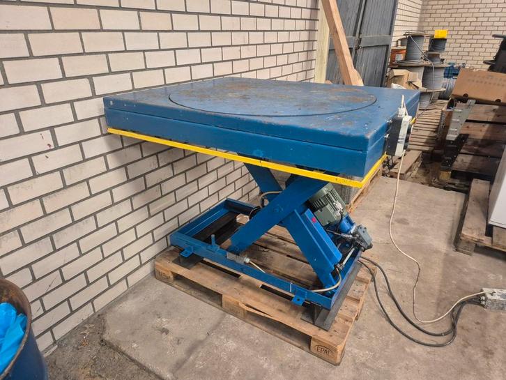 Industriële heftafel schaarlift met draaiplateau, Doe-het-zelf en Verbouw, Lieren en Takels, Ophalen of Verzenden