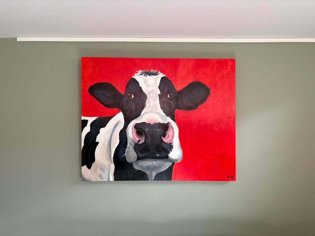 Olieverf Koe, Antiek en Kunst, Ophalen