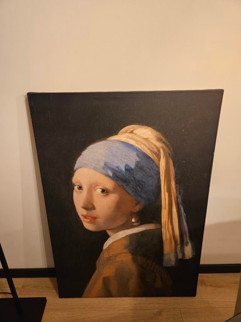 Canvas Schilderij Meisje met de Parel, Huis en Inrichting, Woonaccessoires | Schilderijen, Tekeningen en Foto's, Ophalen, Schilderij