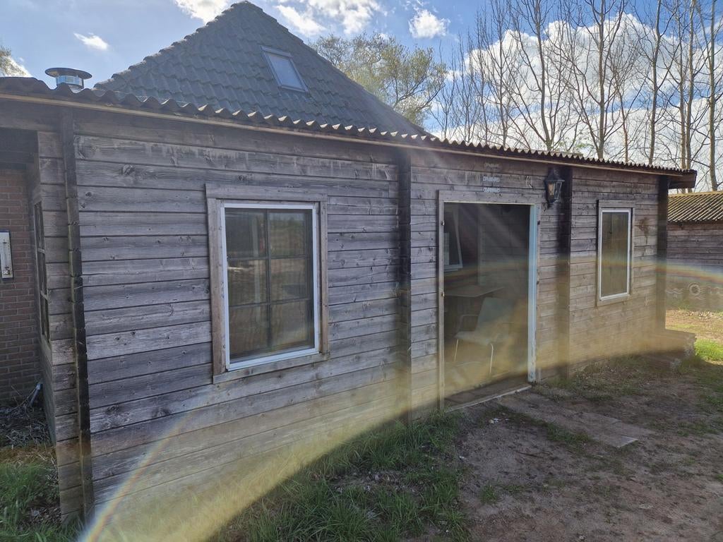 Houten aanbouw/serre met ramen en deur, Tuin en Terras, 3 ramen of meer, 250 tot 500 cm, Overige typen, Ophalen of Verzenden