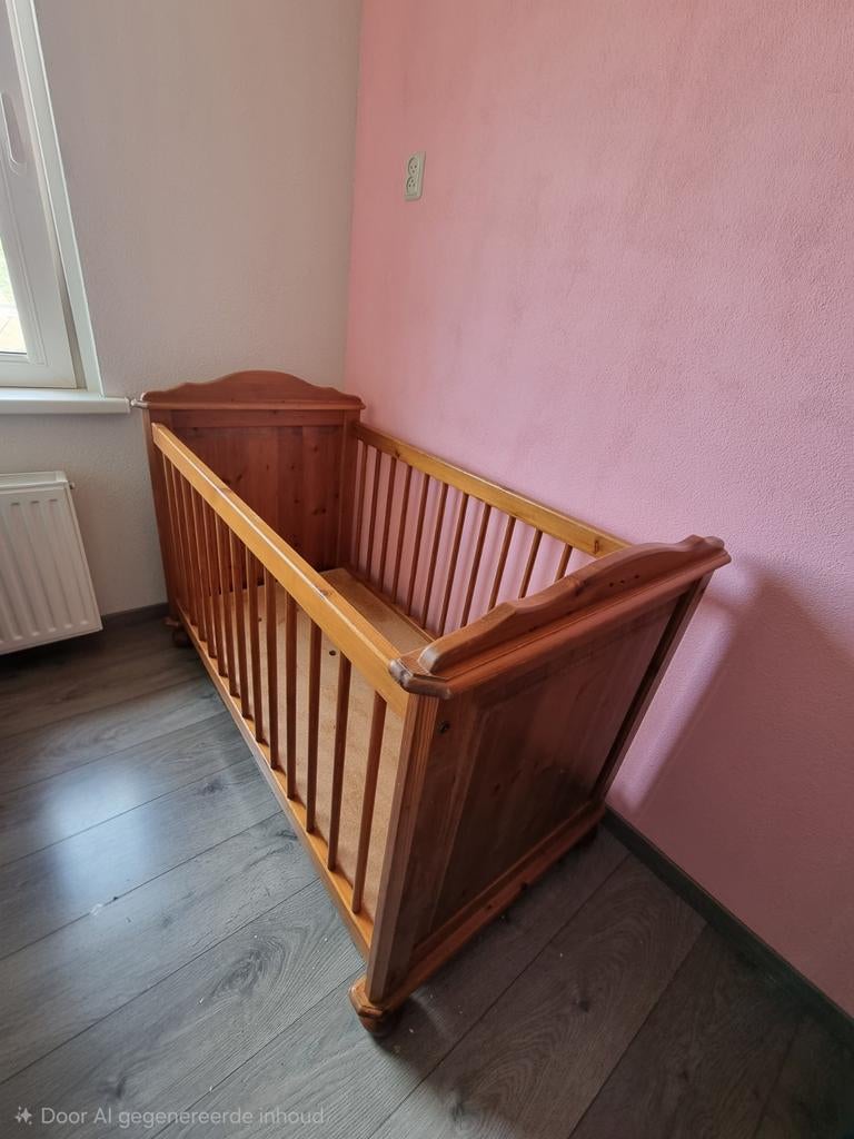 Grenen ledikant, Kinderen en Baby's, Kinderkamer | Commodes en Kasten, Ophalen, Gebruikt, 50 tot 70 cm, 100 cm of meer