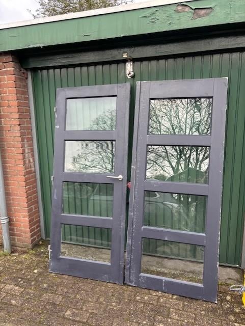 Te koop  2 openslaande deuren, Doe-het-zelf en Verbouw, Deuren en Horren, Ophalen, Gebruikt, 80 tot 100 cm, Binnendeur