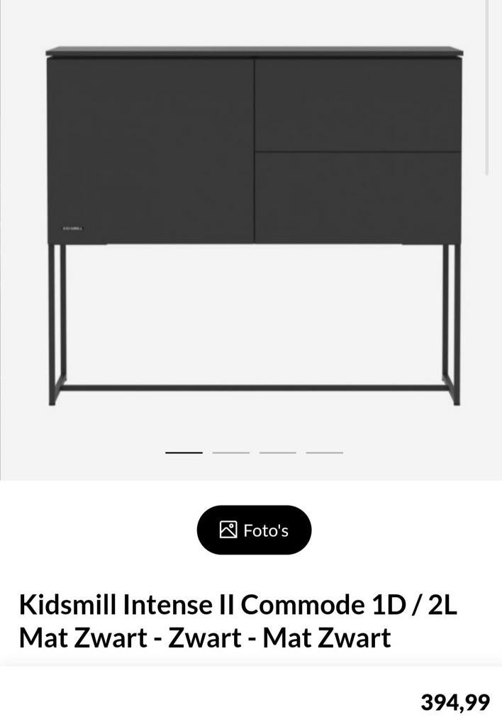 Kidsmill Modular Intense II Commode 1D/2L Mat Zwart, Ophalen, 50 tot 70 cm, 100 cm of meer, Zo goed als nieuw