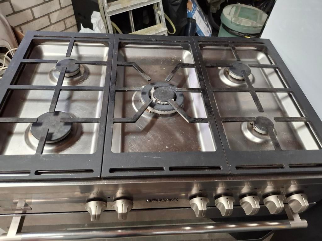 Fratelli Onofri oven met gaskookplaat losstaand rvs, Ophalen, 60 cm of meer, Zo goed als nieuw, Gas
