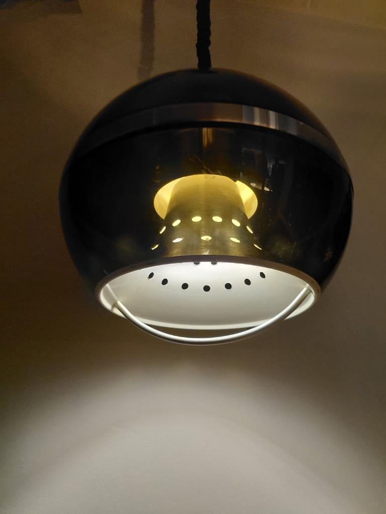 Dijkstra Globe Space Age Jaren '70 Plafondlamp, Gebruikt, Space Age, Jaren '70, Vintage, Ophalen of Verzenden, Minder dan 50 cm