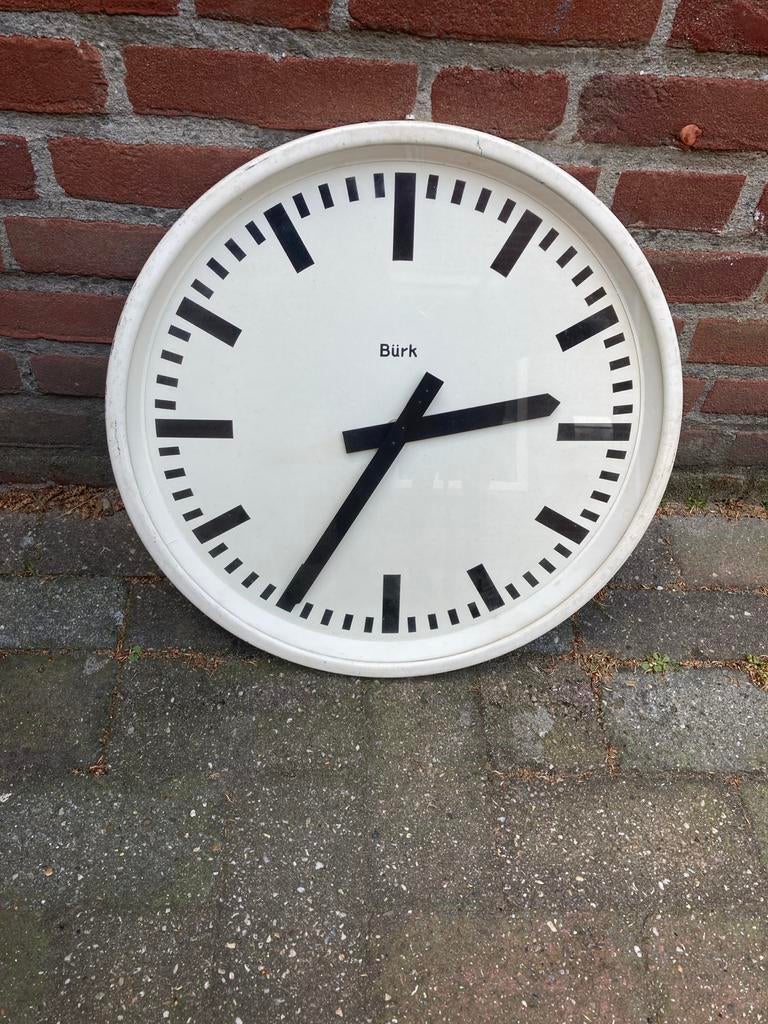 Burk Fabrieksklok - Vintage Industriële Klok 24V, Antiek en Kunst, Antiek | Klokken, Ophalen of Verzenden