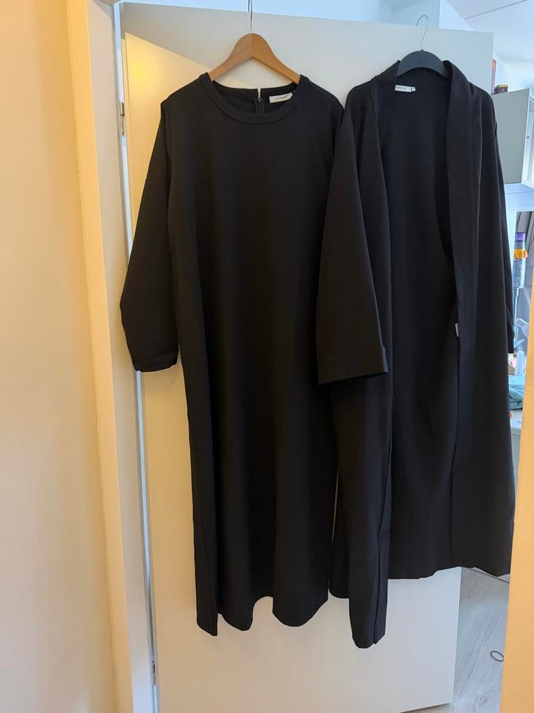 Elegante Abaya en Kimono Set - Zwart, Zwart, Maat 46/48 (XL) of groter, Ophalen of Verzenden, Zo goed als nieuw