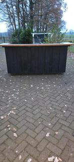 Mooie zwarte bar met houten blad, Ophalen of Verzenden, Gebruikt