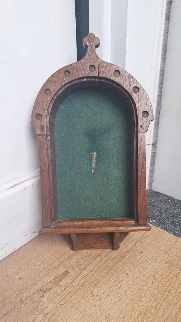 Antieke houten kapelletje,  zie foto's, Antiek en Kunst, Antiek | Religie, Ophalen of Verzenden