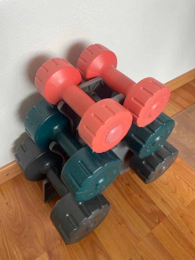 Dumbell set 1,5/3/5 kg gewichten in standaard, Ophalen, Zo goed als nieuw, Dumbbell