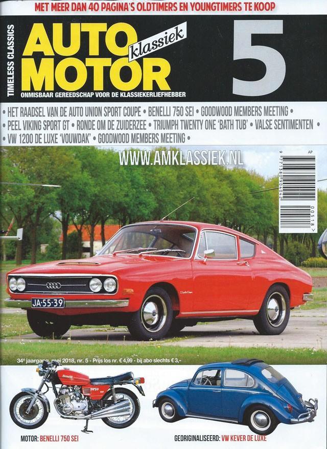 AMK 5 2018 : Auto Union Sport Coupe - VW Kever 1200 de Luxe, Boeken, Auto's | Folders en Tijdschriften, Gelezen, Algemeen, Ophalen of Verzenden
