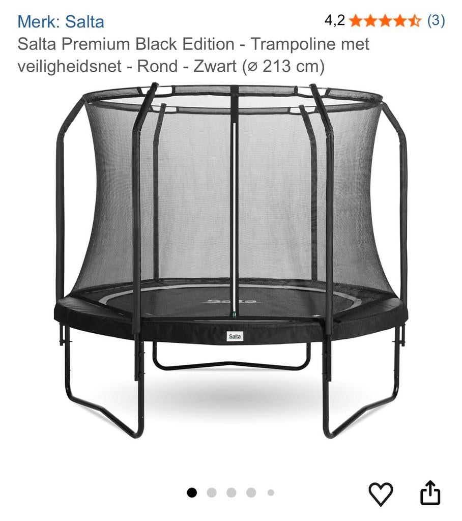 Trampoline Salta premium black edition, Kinderen en Baby's, Speelgoed | Buiten | Trampolines, Ophalen of Verzenden, Zo goed als nieuw
