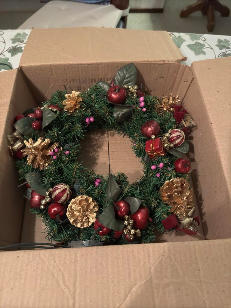 Kerstkrans met verlichting - Nieuw, Ophalen of Verzenden, Nieuw