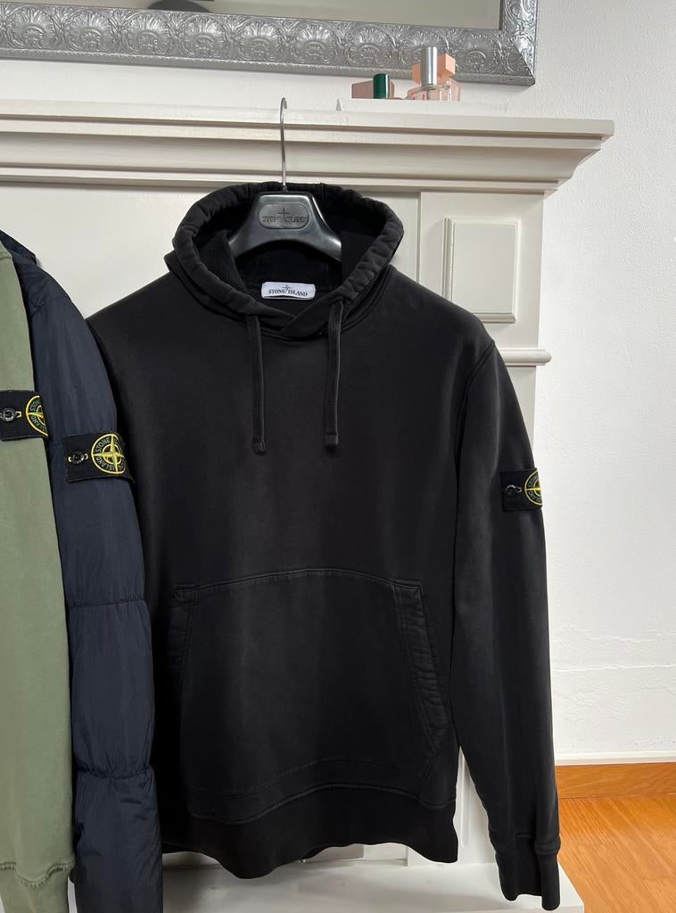 Stone Island | Hooded Sweater | Black | Size L, Ophalen of Verzenden, Zo goed als nieuw, Maat 52/54 (L), Zwart