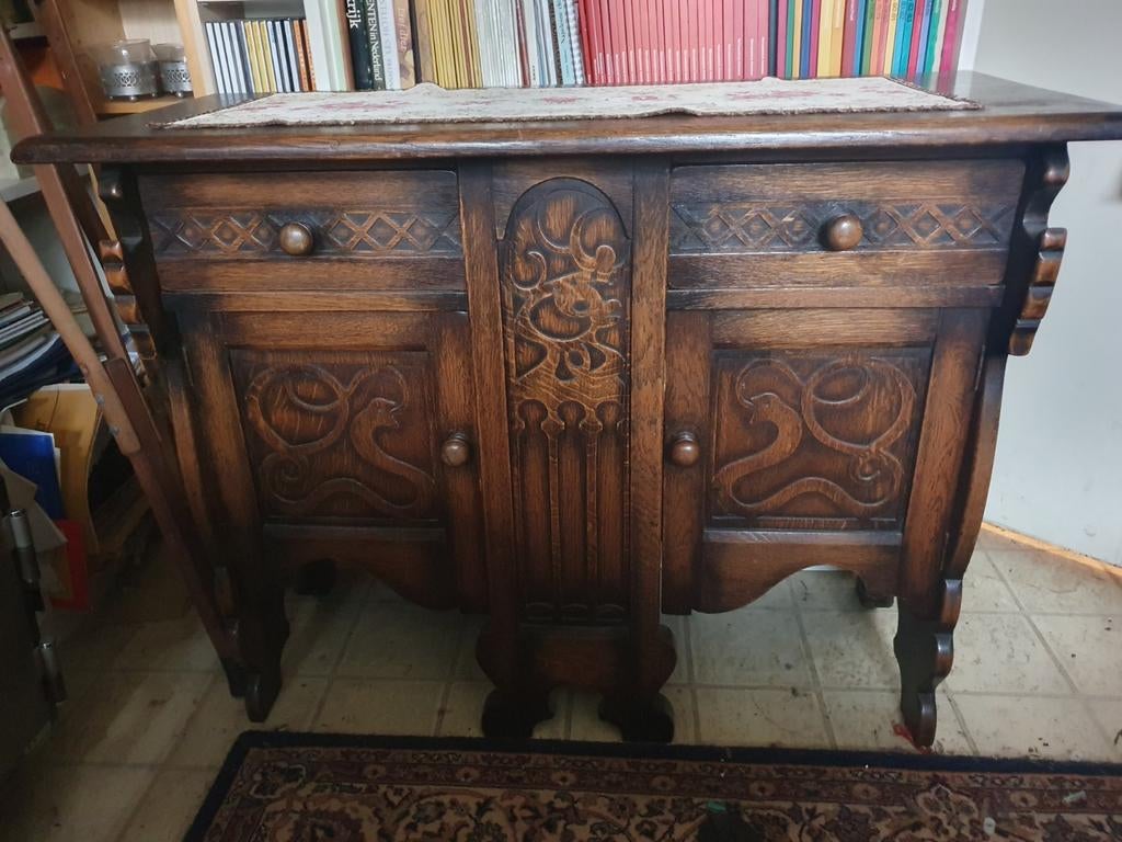 Antiek Art Nouveau kastje slangen Jugendstil, Ophalen