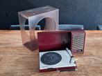 vintage Philps platenspeler + Schweizer design lp opbergbox, Ophalen of Verzenden, Gebruikt, Platenspeler, Philips
