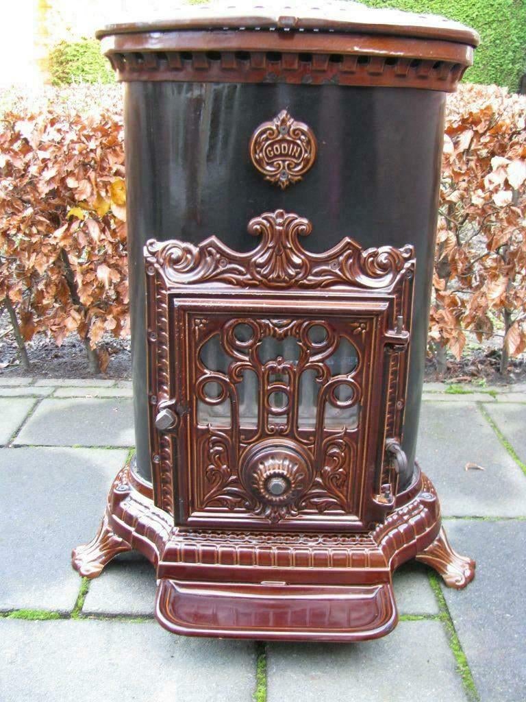 Zeer mooie Godin houtkachel of kolen type 3726 I.Z.G.S., Ophalen, Zo goed als nieuw, Vrijstaand, Hout