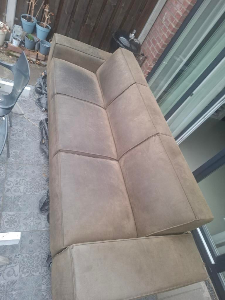 Bank olijfgroen, Huis en Inrichting, Banken | Bankstellen, Ophalen, Gebruikt, Tweepersoons, 75 tot 100 cm