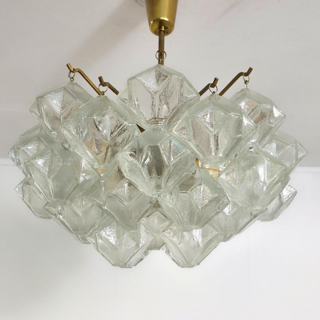 Kalmar franken pagoda lamp 60s zeldzaam glas met messing, Ophalen of Verzenden, Glas