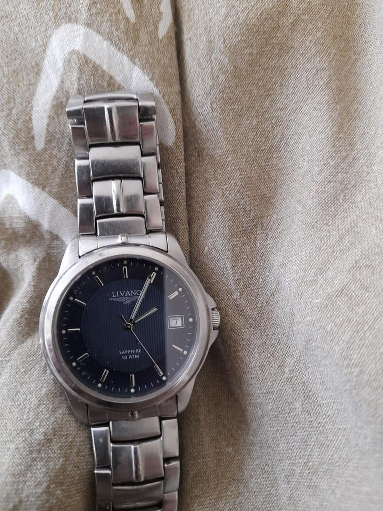 Livano Sapphire 10 ATM Heren Horloge - Staal, Overige merken, Staal, Gebruikt, Staal