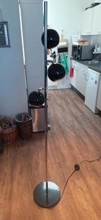 Eyeball Vloerlamp met 3 Zwarte Bollen, Huis en Inrichting, Lampen | Vloerlampen, Ophalen, Gebruikt, Metaal, Vintage, Retro, Modern