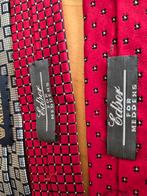 Stijlvolle Rode Zijden Dassen met Witte Stippen lengte 1.5m, Edbor for Meddens, Ophalen of Verzenden, Zo goed als nieuw, Met patroon