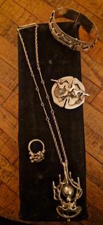 Unieke 4-delige zilveren sieraden set Anneke Schat, Sieraden, Tassen en Uiterlijk, Antieke sieraden, Ophalen of Verzenden, Zilver