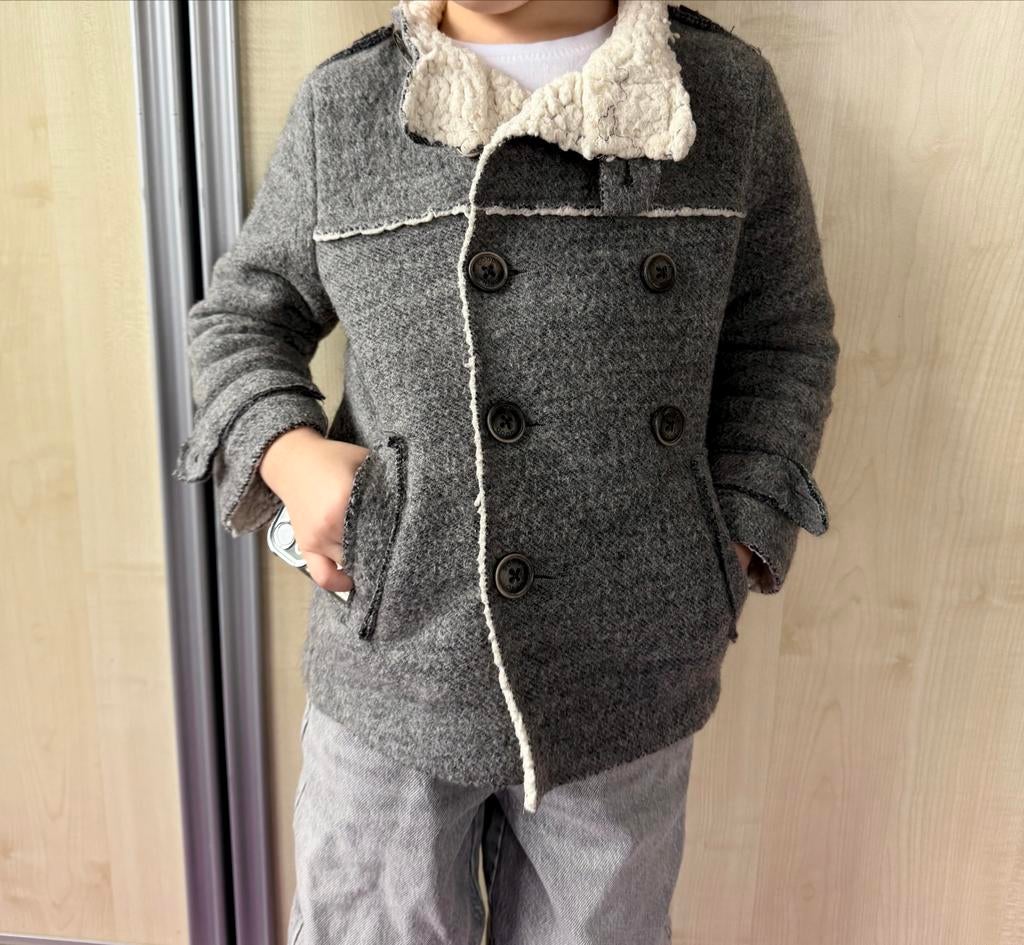 ZARA Grijze jas voor kinderen, Ophalen of Verzenden, Zo goed als nieuw, Jongen of Meisje