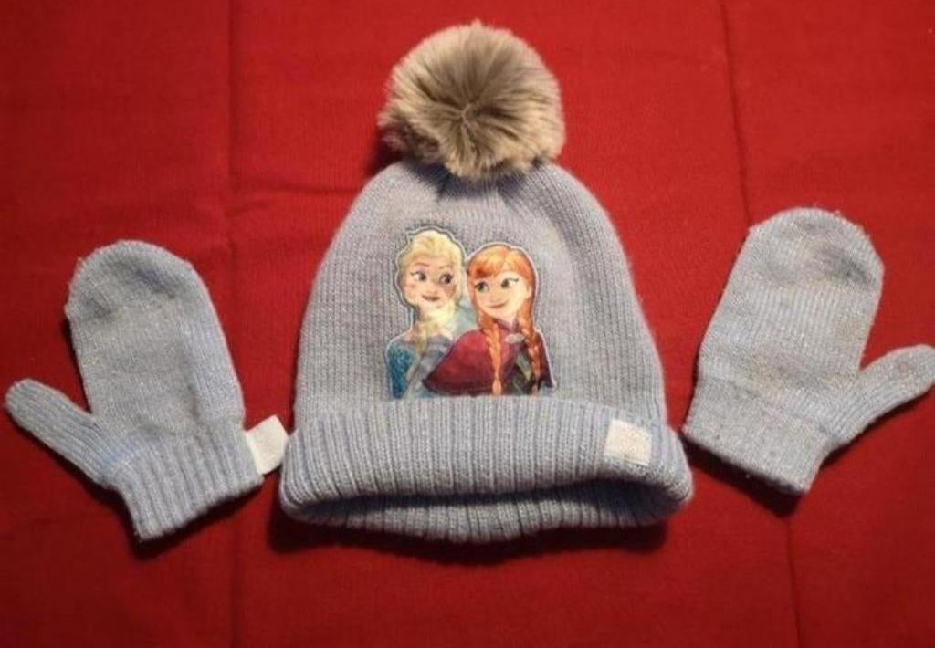 Frozen muts en wanten, Kinderen en Baby's, Babykleding | Mutsen, Sjaals en Wanten, Ophalen of Verzenden, Zo goed als nieuw, Meisje