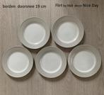 borden ontbijtborden lunchborden dessertborden streepje rand, Ophalen of Verzenden, Zo goed als nieuw, Bord(en), Overige stijlen