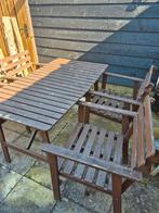 Tuintafel met stoelen, Tuin en Terras, Tuinsets en Loungesets, Ophalen, 4 zitplaatsen, Gebruikt, Eettafel