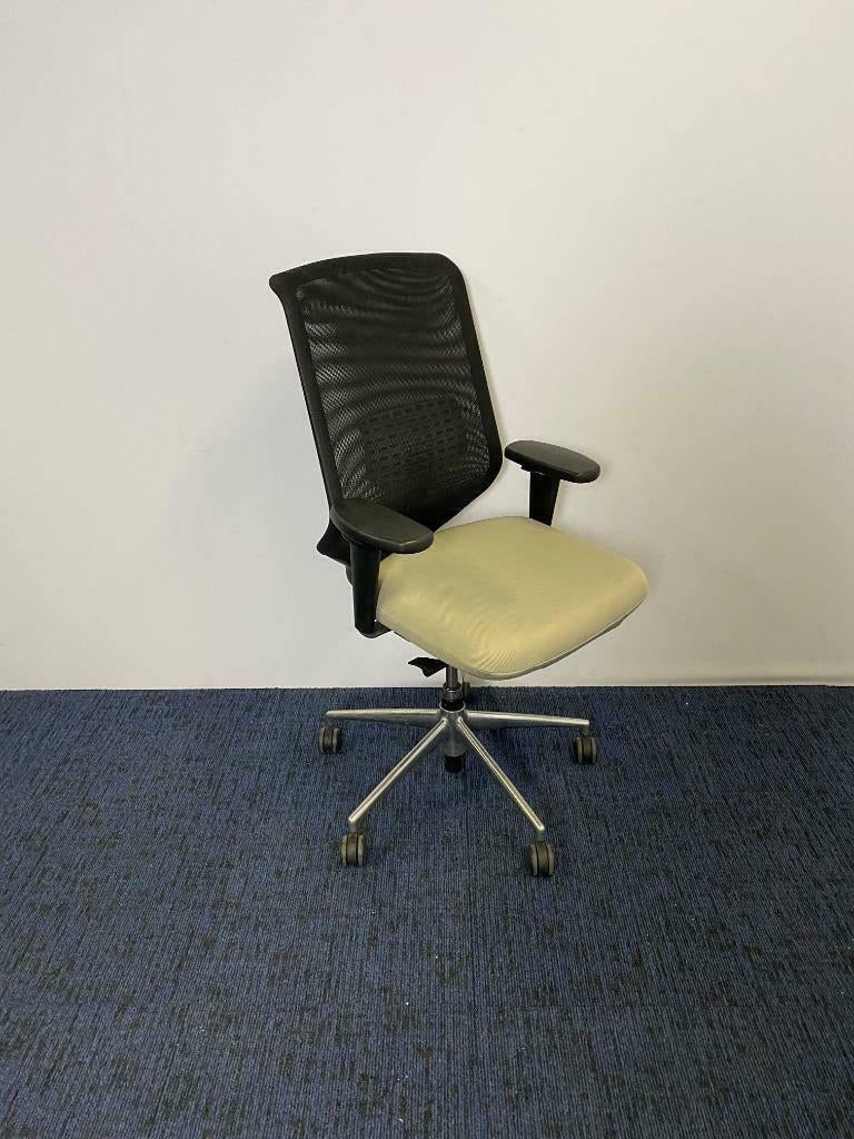 1 x Bureaustoel Vitra Meda Pro, zwart/beige, design, Ophalen, Gebruikt, Beige, Bureaustoel