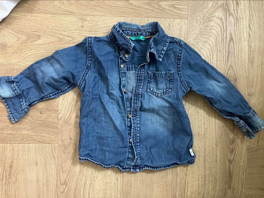 Hema spijkerblouse maat 86, Kinderen en Baby's, Babykleding | Maat 86, Ophalen of Verzenden, Gebruikt, Jongetje of Meisje, Overhemdje of Bloesje