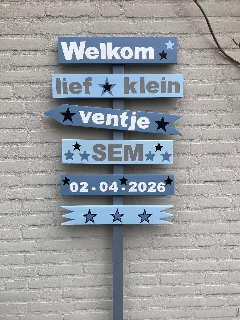 geboorte bord jongen, Ophalen of Verzenden, Nieuw, Geboortebord