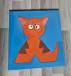 Schilderij "Gekke kat", Ophalen of Verzenden, Zo goed als nieuw, Wanddecoratie