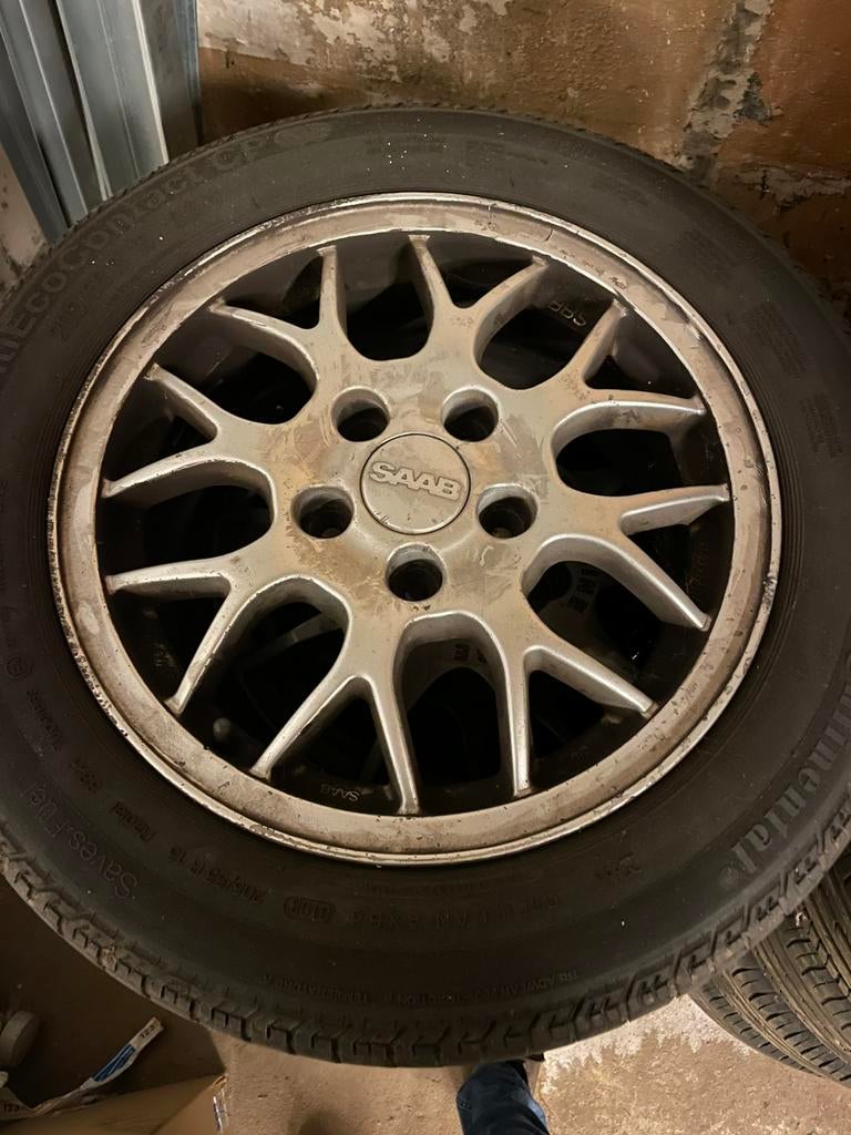 SAAB BBS 15” ORGINEEL, Auto-onderdelen, Banden en Velgen, Ophalen, 15 inch, Band(en), 195 mm