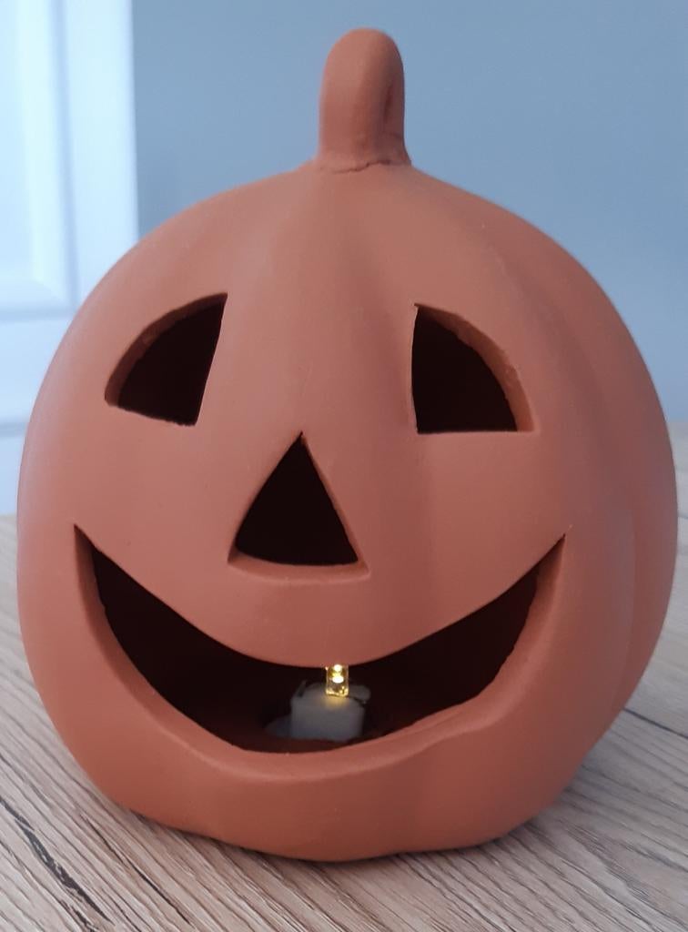 Pompoen Halloween met verlichting 14x12cm, Ophalen of Verzenden, Zo goed als nieuw, Versiering, Halloween of Griezel