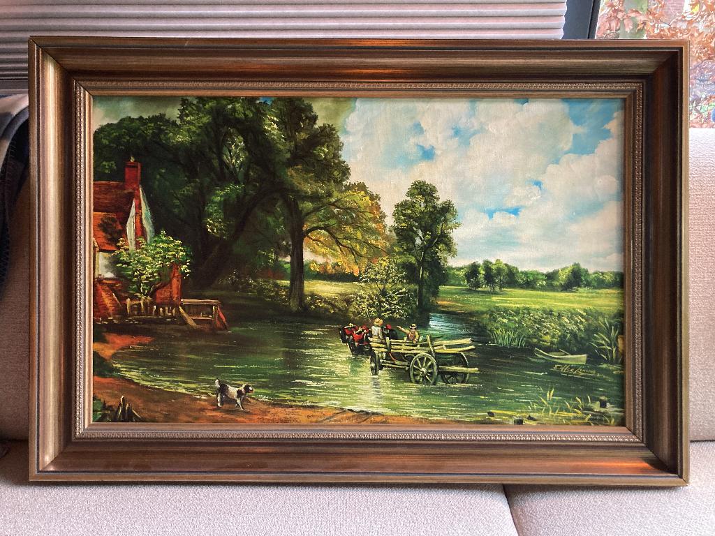 schilderij; Suffolk Engeland  / Vintage, Antiek en Kunst, Ophalen of Verzenden