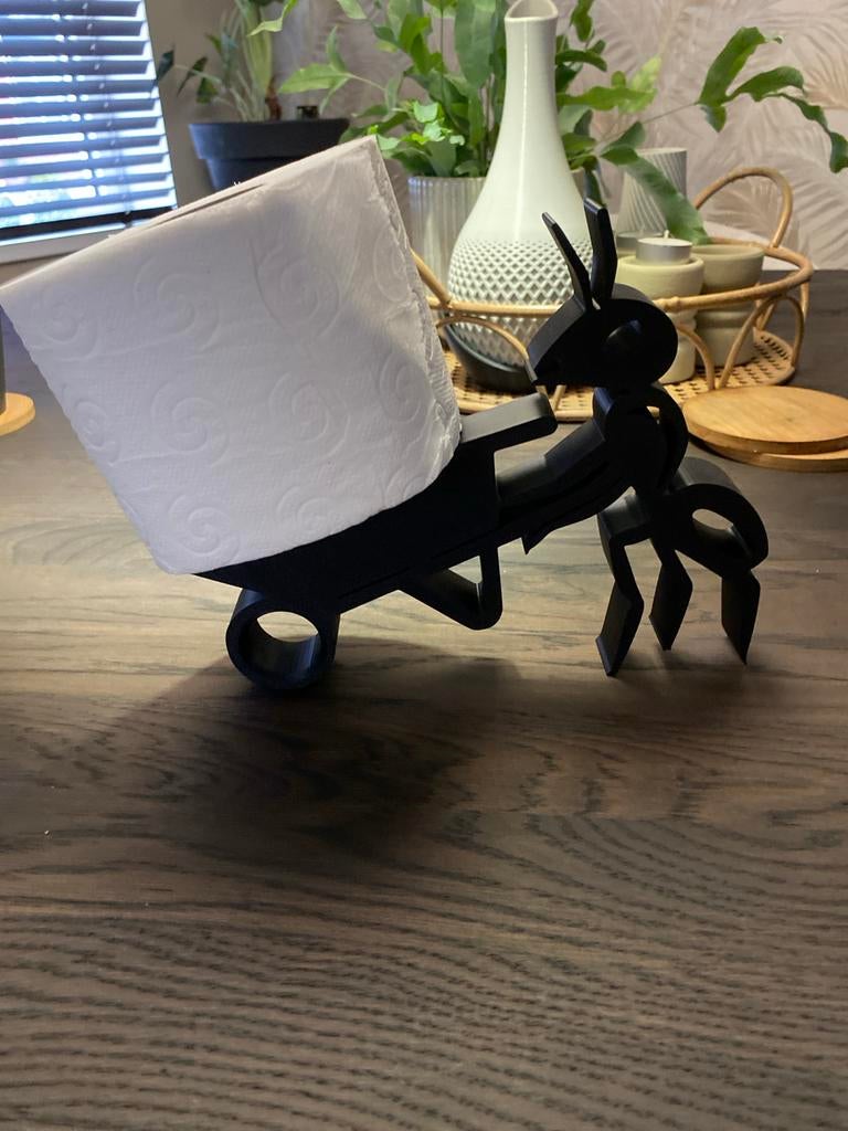 Unieke Toiletrolhouder mier met Kruiwagen - Zwart, Ophalen of Verzenden, Nieuw
