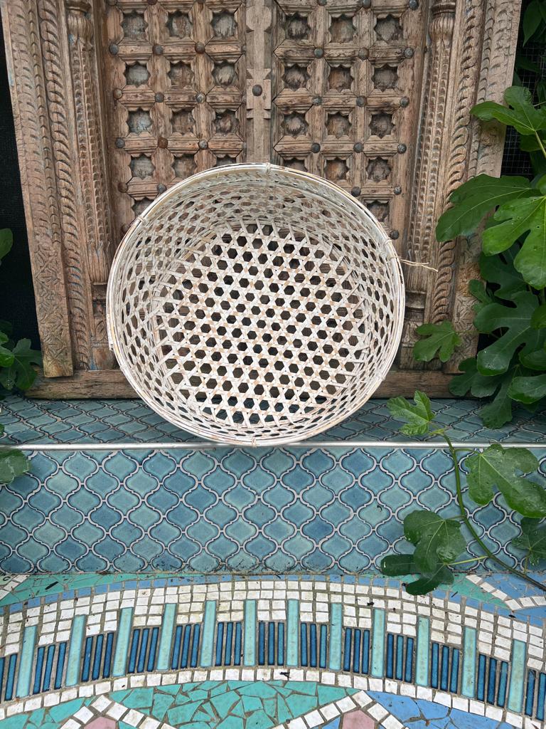 Rieten grote mand uit Bali Indonesie, Huis en Inrichting, Woonaccessoires | Schalen en Manden, Verburgt Vintage, Mand, Rond, Nieuw