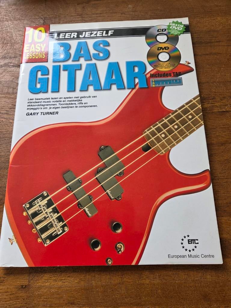 Leer Jezelf Basgitaar - 10 Easy Lessons met CD's en DVD, Ophalen of Verzenden