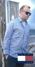 TOMMY HILFIGER ‍️🙋‍♂️ slimfit stretch overhemd maat 16 L, Tommy Hilfiger, Zo goed als nieuw, Halswijdte 41/42 (L), Verzenden