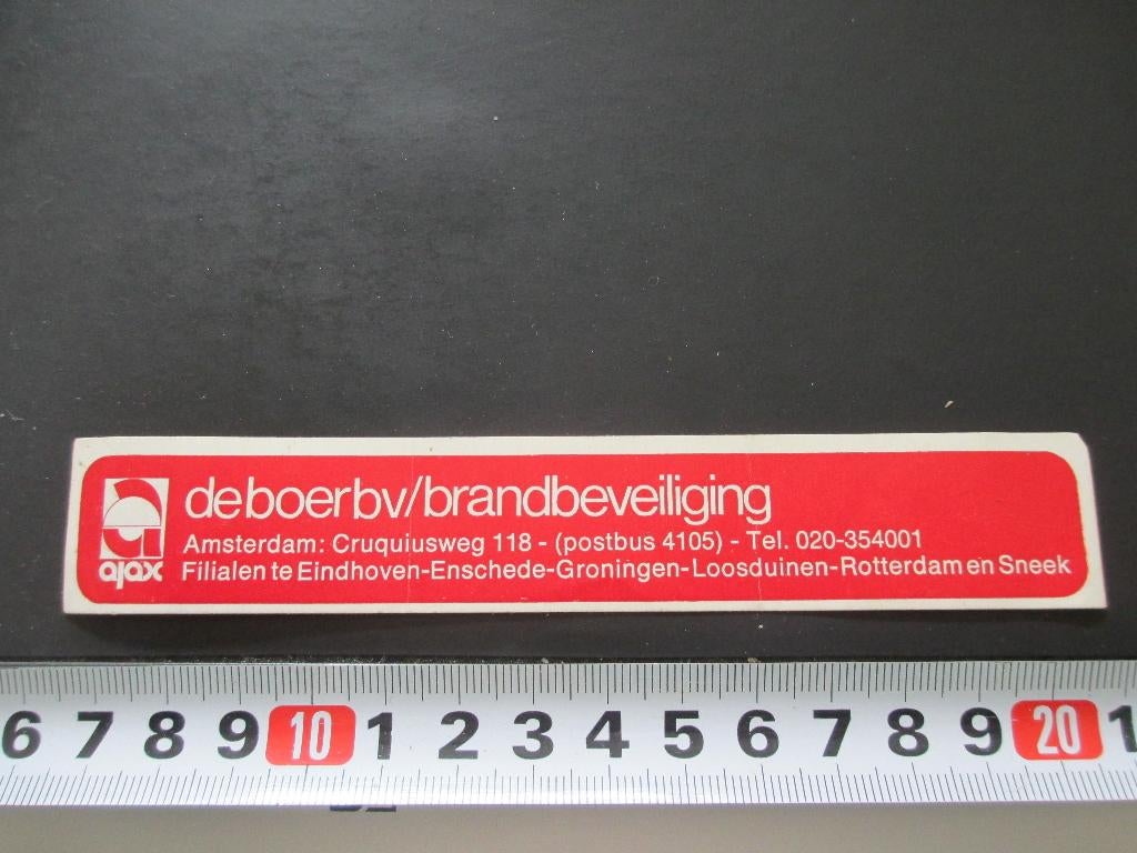 sticker ajax de boer bv brandbeveiliging, Verzamelen, Stickers, Ophalen, Zo goed als nieuw